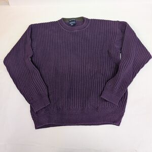 Gant 100% cotton hand framed purple cable knit sweater large